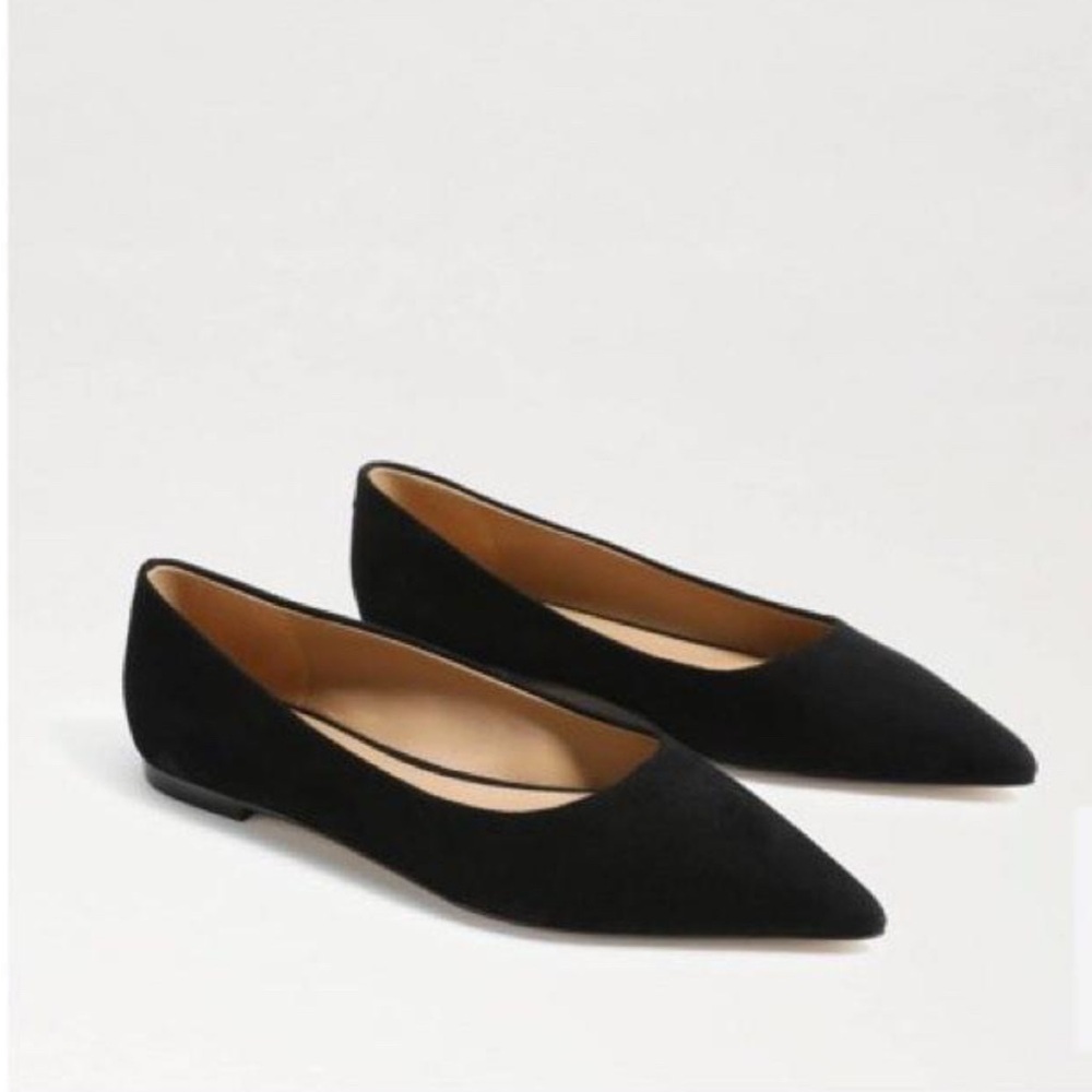 Sam Edelman Black Suede Pointed Loafers